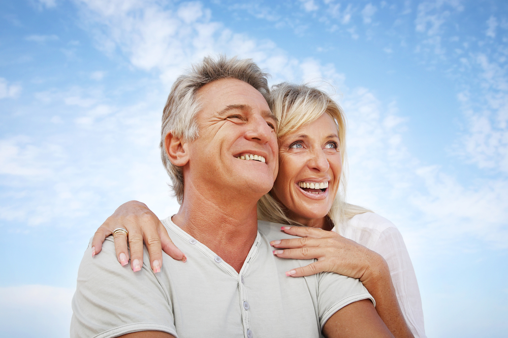 couple smiling.